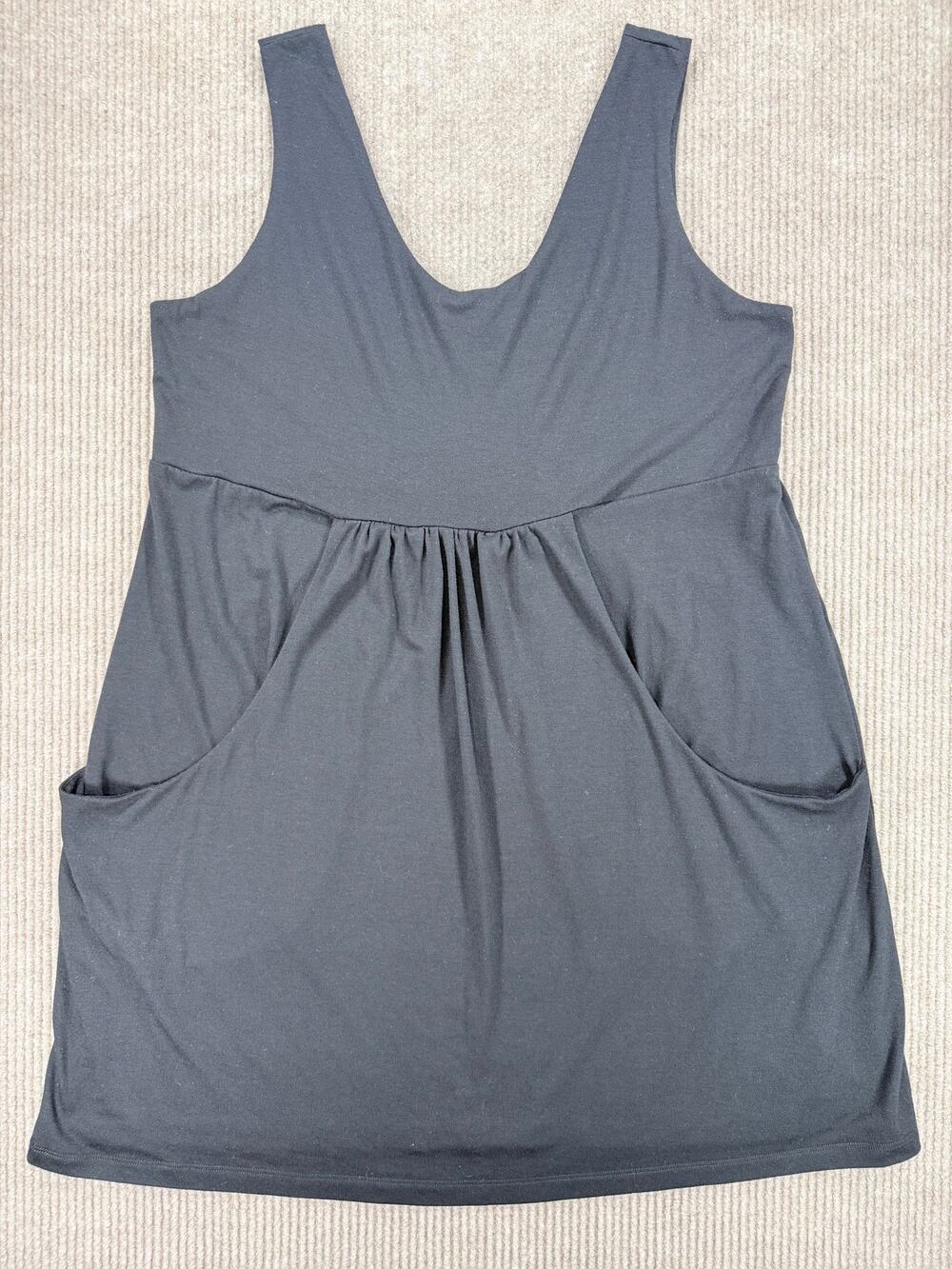 Portocruz Black Babydoll Tunic Tank Dress Pockets 1X